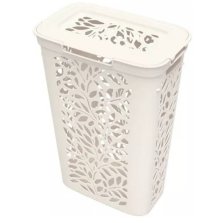 Корзина для белья 40л Leaves молочный 49424