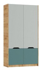Шкаф Рич ШК-002 Дуб крафт золотой/пастельный зеленый/сумеречный голубой