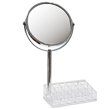 Зеркало настольное косметическое с подставкой для принадлежностей, с увеличением 75273