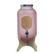 Бутыль Лимонадница 4,25 л розовая с этикеткой