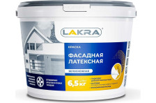 Краска латексная фасадная белоснежная (6,5кг) Лакра 