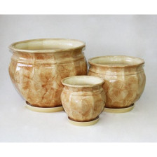 Горшок керамический Мираж бежевый 25,5х32,5см