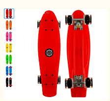 Круизер пластиковый ONLITOP 56"х15 ABEC-7 колеса световые PVC 60х40, цвет микс