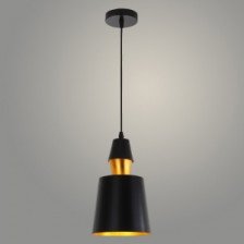 Светильник подвесной 7465/1HQ BK+GD черный/золото 1х60W E27 d150 h280, TXN22