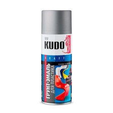 Грунт-эмаль аэрозольный для пластика серый 520 мл KUDO
