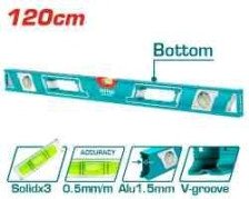 Уровень 1200мм алюминиевый V-образный паз TOTAL INDUSTRIAL TMT212086