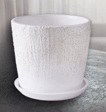 Горшок керамический с/п Айсберг№5 низкий конус белый