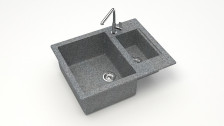 Мойка 605х490 искусственный камень темно-серый 19/Q8