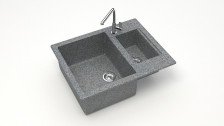 Мойка 605х490 искусственный камень темно-серый 19/Q8