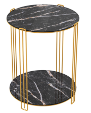 Стол журнальный SHT-СТ34 золото/черный мрамор