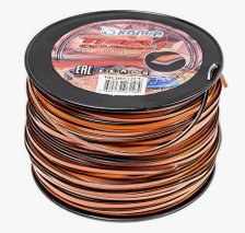 Леска Хопер TRIPLE COLORED-LINE крученый квадрат 4,0 мм х 125 м бобина