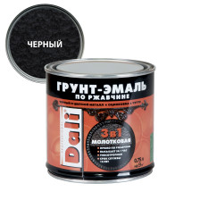 Грунт-эмаль по ржавчине молотковая черная (0,75л) Dali