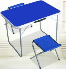 Набор мебели KUTBERT стол (алюминий+МДФ).70х50х60 + 2стула, цвет синий 15-002