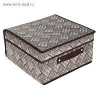 Кофр для хранения вещей с крышкой 30х28х15 Клетка 1839470