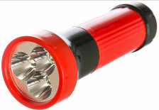 Фонарь Ultraflash 3002-TH (3xR03) 3св/д 0.6W (16lm), красный/пласт, ручной "эконом".