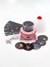 Светильник (ночник) Ракета TL-960 с проекцией звездного небо музыка USB и встр аккум 7реж свечения Розовый