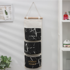 Органайзер с карманами подвесной Доляна «Мрамор», 3 отделения Размер: 20х59, Цвет: Чёрный