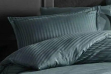 Наволочка страйп-сатин 50х70 см джинс Mariya DeLuxe