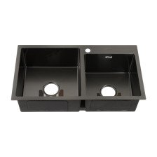 Мойка врезная 78х43 (0,8) h=200 двойная графит 78433G Fabia Profi
