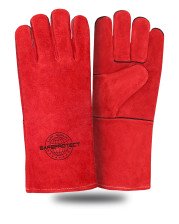 Краги спилковые ЯМАЛ Safeprotect® красные (флисовая подкладка) размер 10,5
