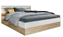 Кровать Ким 1,6м с ПМ Белый глянец/сонома