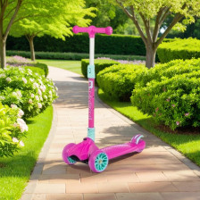 Самокат детский BONDIBON KIDS, складной механизм на руле, широкие светящиеся колеса PU передние 120мм заднее 75мм