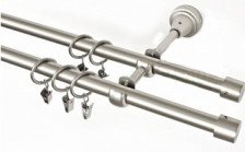 Карниз металлический гладкий d16 мм СМ-2901-2Р хром матовый 1,8 м