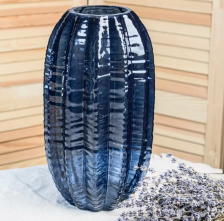 Ваза стеклянная Плиссе h28см, ночное небо