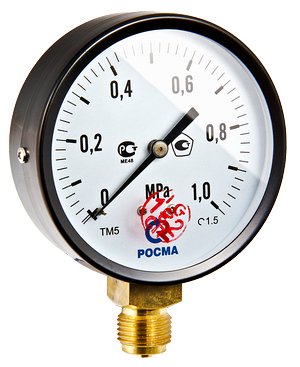 Манометр 1/2" Ду-100 0-10 бар ТМ-510Р