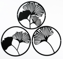 Панно "Цветы" металл черное 3шт 15х15см, 7585168