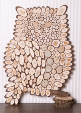 Панно из можжевельника Сова 60х45 см ЛБ