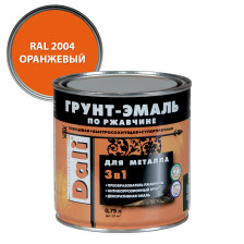Грунт-эмаль по ржавчине гладкая оранжевая RAL 2004 (0,75л) Dali