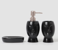 Набор аксессуаров для ванной Savanna Вуду 3 предмета чёрные