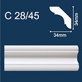 Плинтус потолочный С28/45 2,0м 34х34 (96)