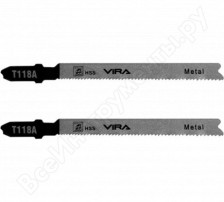 Пилки для электролобзика по стальным листам до 4-мм T118A чистый рез 2шт VIRA 552038