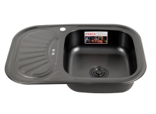 Мойка врезная 75х49 (0,8) h=180 левая графит Fabia 9569