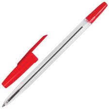 Ручки шариковая красная 1,0 мм Brauberg Line корпус прозрачный