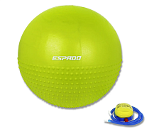 Мяч гимнастический полумассажный ESPADO 55см зеленый, антивзрыв
