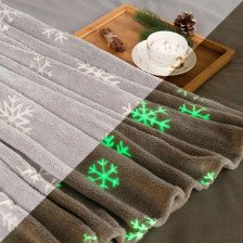 Плед 150х200 флис "Снежинки" светящийся в темноте 7110866