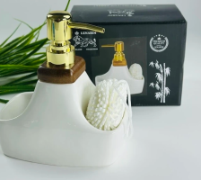 Диспенсер для моющего средства с губкой LENARDI фарфор 235-032