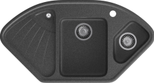 Мойка 1040х570 угловая искуственный камень графит GF-C1040E(F-14К)