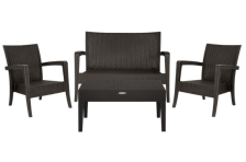 Набор мебели искусственный ротанг 3+1 Ola Dom Делюкс (2 кресла, диван,стол ) коричневый