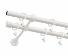 Карниз металлический d19/19 мм СМ-3293-2Р Белый Дельфа 1,8м