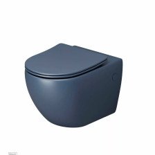Унитаз подвесной GR-4411BLMS Colour синий матовый, безободковый с сиденьем (550х365х395)
