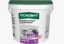 Шпаклевка готовая суперфинишная Элисилк РА39 W (5кг) Основит 