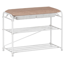 Подставка для обуви "Альфа 23" с сиденьем и ящиком Белый