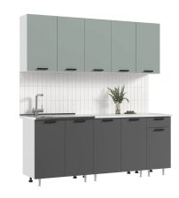 Кухня Рио Нью 2,0м Сумеречный голубой/Графит (Кастилло)