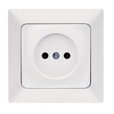 Розетка 1-м скрытой установки без заземления NE-AD Aras 93-110-02-P 16А 250В (керамика) белый