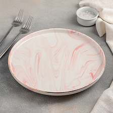 Тарелка обеденная 25 см Мрамор розовый 4486554