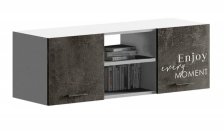 Антресоль Вега Позитив Бетон темный/Белый